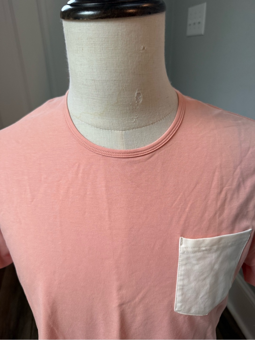 BYLT Basics Pink Short Sleeve Crewneck with White Pocket